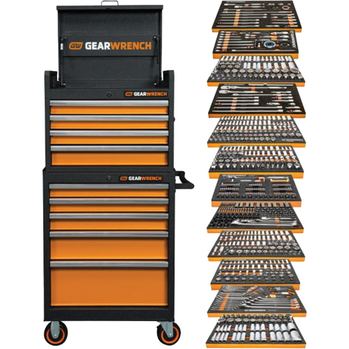 Rangement & jeu d'outils pour m&eacute;canicien, 791 morceaux Distribution Industrielle GC