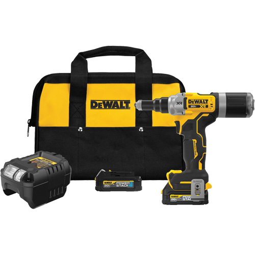 Ensemble d'outil &agrave; riveter sans fil et sans balai 1/4" XR avec POWERSTACK Distribution Industrielle GC
