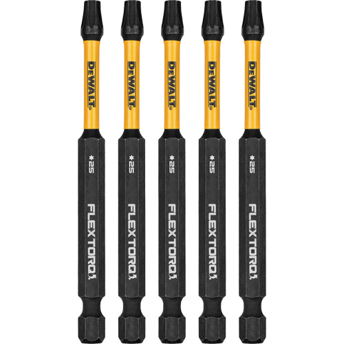 Forets pour tournevis &agrave; chocs FLEXTORQ 5 mcx, Torx, T-25, Prise 1/4" Distribution Industrielle GC