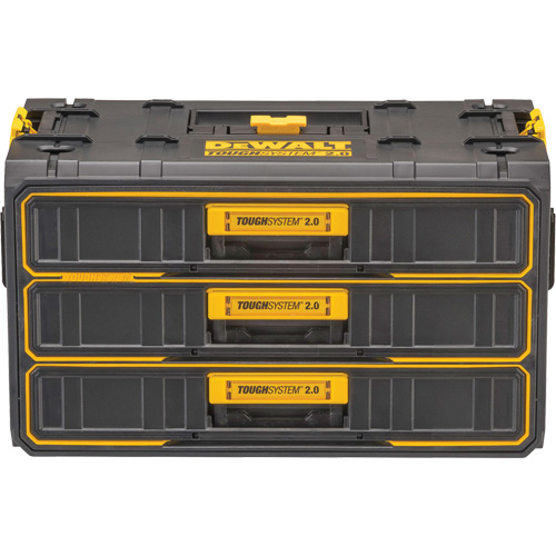 Unit&eacute; &agrave; trois tiroirs ToughSystem 2.0, 21-4/5" x 12-3/10" x 12-3/5", Noir/Jaune Distribution Industrielle GC