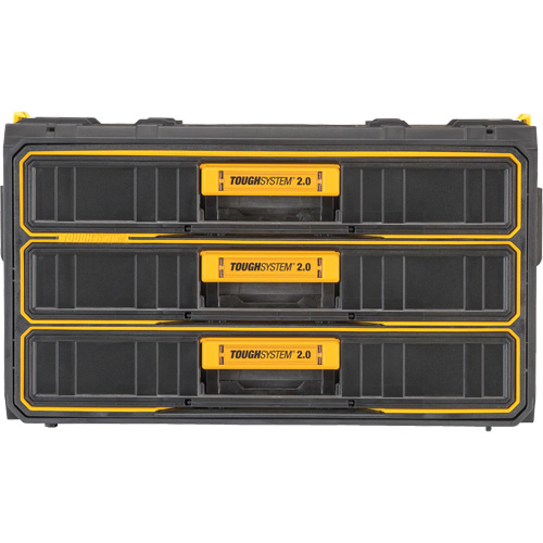 Unit&eacute; &agrave; trois tiroirs ToughSystem 2.0, 21-4/5" x 12-3/10" x 12-3/5", Noir/Jaune Distribution Industrielle GC