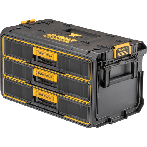 Unit&eacute; &agrave; trois tiroirs ToughSystem 2.0, 21-4/5" x 12-3/10" x 12-3/5", Noir/Jaune Distribution Industrielle GC