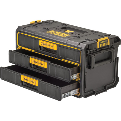 Unit&eacute; &agrave; trois tiroirs ToughSystem 2.0, 21-4/5" x 12-3/10" x 12-3/5", Noir/Jaune Distribution Industrielle GC