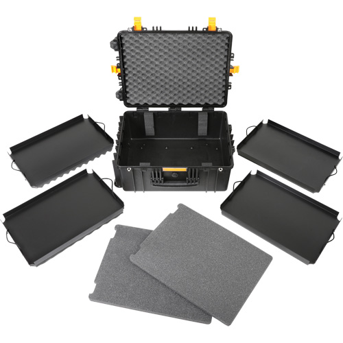 Mallette &agrave; outils roulante, portable et robuste, 18-3/5" la x 24-3/5" p x 11-1/2" h, Noir Distribution Industrielle GC