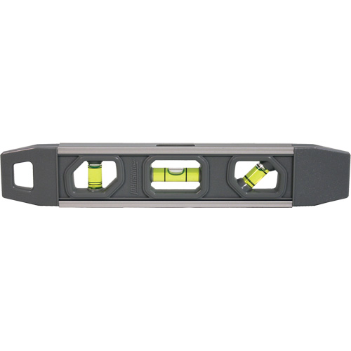 Niveau torpille, 9" lo, Aluminium, 3 fioles, Magn&eacute;tique Distribution Industrielle GC