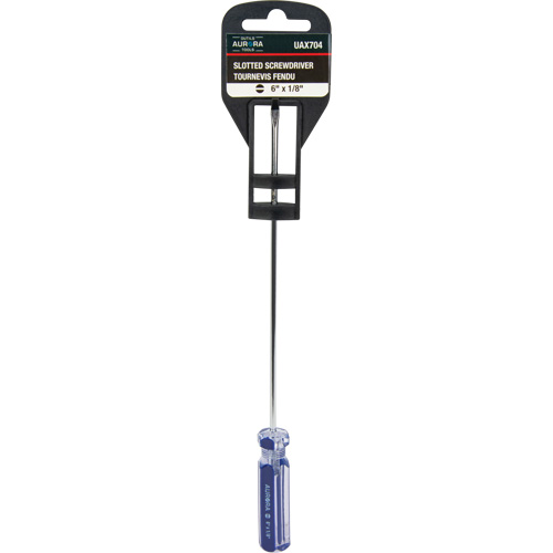 Tournevis &agrave; fente bleu transparent avec bandes, Tige de 1/8", Ronde, Prise en Plastique Distribution Industrielle GC