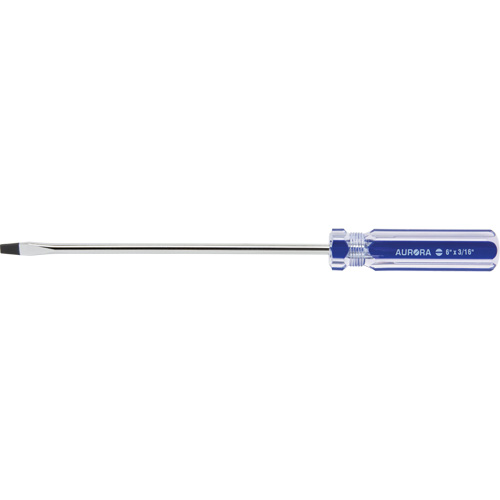 Tournevis &agrave; fente bleu transparent avec bandes, Tige de 3/16", Ronde, Prise en Plastique Distribution Industrielle GC