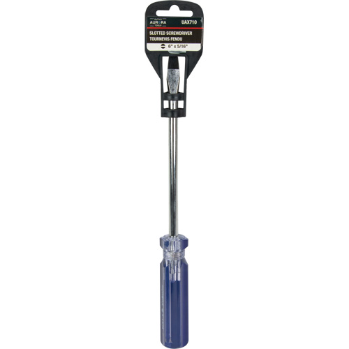 Tournevis &agrave; fente bleu transparent avec bandes, Tige de 5/16", Ronde, Prise en Plastique Distribution Industrielle GC