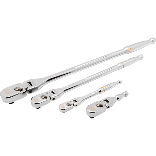 Ensemble de rochet &agrave; t&ecirc;te en goutte et manche enti&egrave;rement poli avec prises 1/4", 3/8" & 1/2" 120XP Distribution Industrielle GC