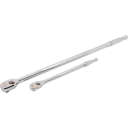 Ensemble de rochet &agrave; t&ecirc;te en goutte enti&egrave;rement polie et manche flexible extra long avec prises  1/4" & 3/8" 120XP Distribution Industrielle GC