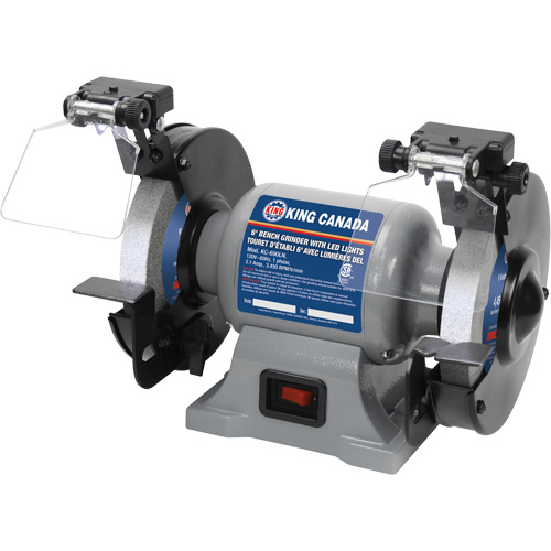 Meuleuse d'&eacute;tabli avec lampe &agrave; DEL, Dia de roue 6", 3450 tr/min Distribution Industrielle GC
