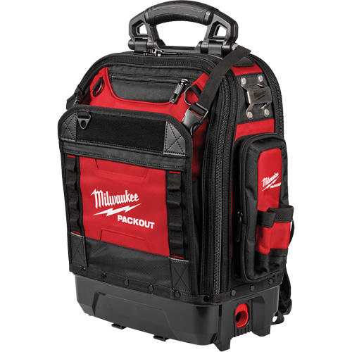 PackOut Structured Backpack, 9-1/2" L x 18" W, Black/Red, Polyester Distribution Industrielle GC
