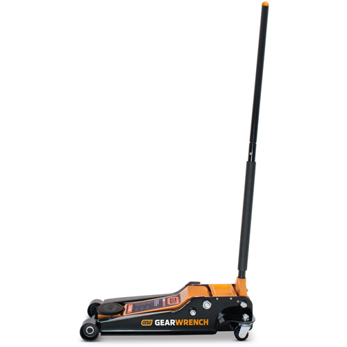 Cric de plancher &agrave; profil bas, 3,5 tonne(s) Capacit&eacute;, 3-3/4" Abaiss&eacute;e, 21-3/4" &eacute;lev&eacute;e, Hydraulique &agrave; main Distribution Industrielle GC