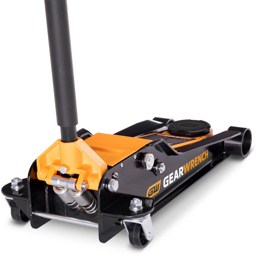Cric de plancher &agrave; profil bas, 3,5 tonne(s) Capacit&eacute;, 3-3/4" Abaiss&eacute;e, 21-3/4" &eacute;lev&eacute;e, Hydraulique &agrave; main Distribution Industrielle GC