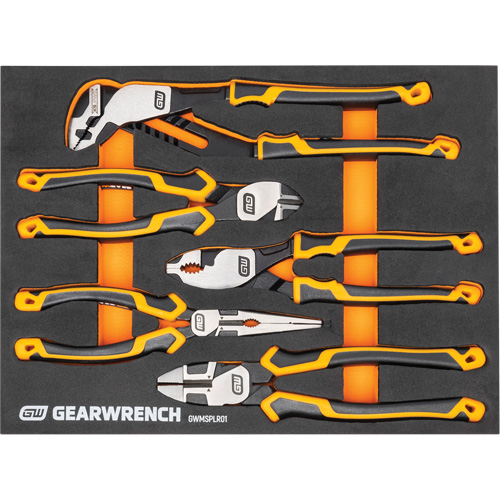 PITBULL Cushion Grip Pliers Set in Foam Storage Tray, 5 Pieces Distribution Industrielle GC