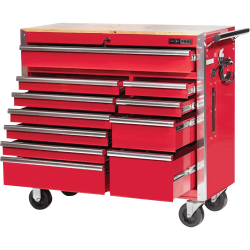 PRC4211 Armoire roulante de s&eacute;rie Pro, 11 tiroirs, 42" la x 18" p x Rouge Distribution Industrielle GC