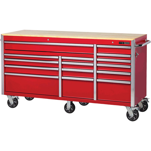 PRC7215 Pro Series Roller Cabinet, 15 Drawers, 72" W x 24" D x Red Distribution Industrielle GC