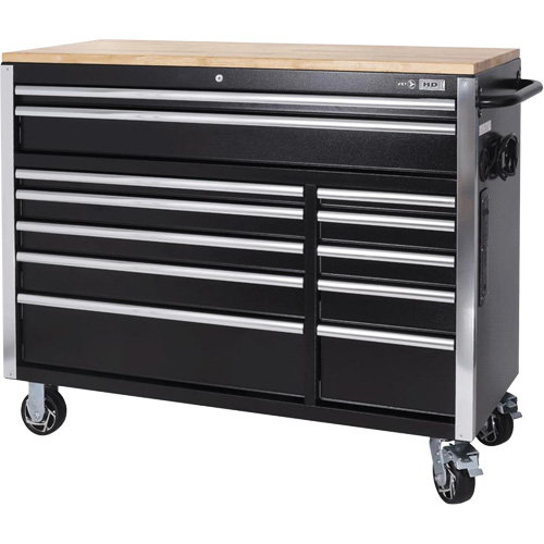 HDRC5212 HD Series Roller Cabinet, 12 Drawers, 51-1/4" W x 21" D x 40-3/10" H, Black Distribution Industrielle GC