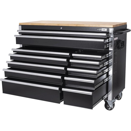 HDRC5212 HD Series Roller Cabinet, 12 Drawers, 51-1/4" W x 21" D x 40-3/10" H, Black Distribution Industrielle GC