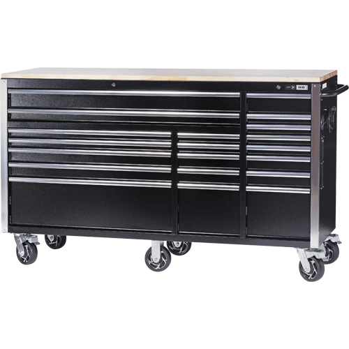 HDRC7220 HD Series Roller Cabinet, 20 Drawers, 72" W x 24" D x 42-3/10" H, Black Distribution Industrielle GC