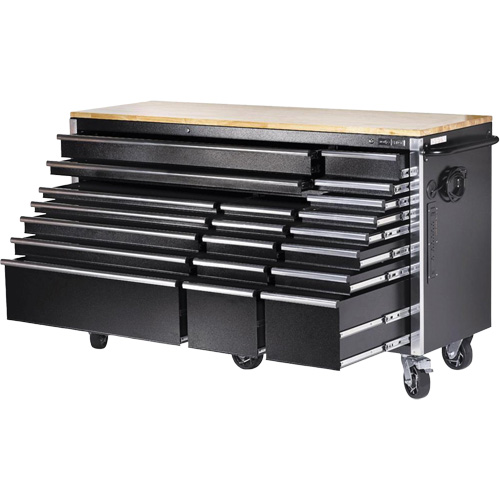 HDRC7220 HD Series Roller Cabinet, 20 Drawers, 72" W x 24" D x 42-3/10" H, Black Distribution Industrielle GC