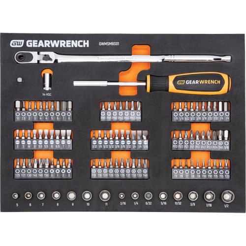 Mechanics Tool Set in Modular Foam Trays with Storage Unit, 194 Pieces Distribution Industrielle GC