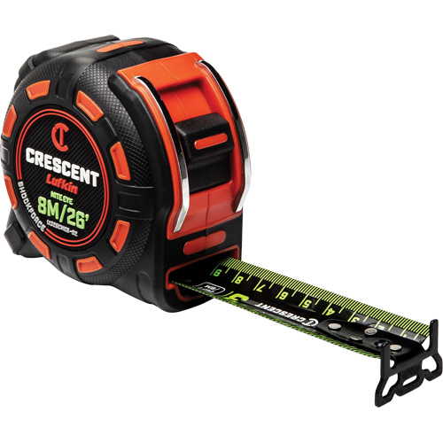 Ruban &agrave; mesurer Shockforce NITE EYE, 1-1/4" x 25'/8 m, Marques de goujon M&eacute;trique/SAE Distribution Industrielle GC