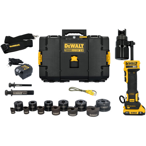 Ensemble d'outil de poinçonnage hydraulique avec poinçons & fili&egrave;res de 1/2" &agrave; 2" Distribution Industrielle GC