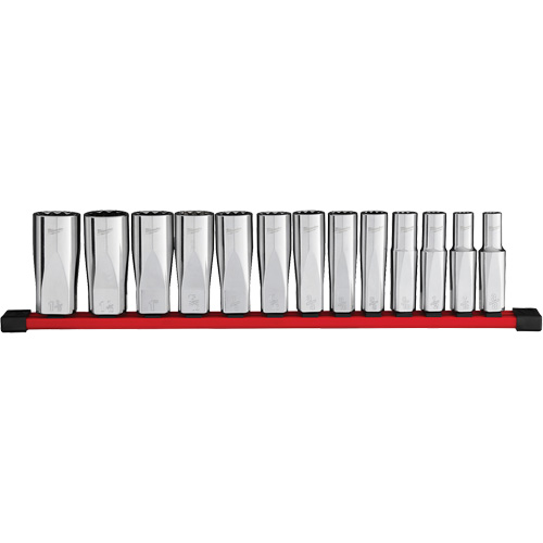 12-Point Deep Well SAE Socket Set, 13 Pcs, 1/2" Drive Size, Deep Distribution Industrielle GC