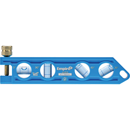 Niveau torpille moul&eacute; sous pression TRUE BLUE, 6" lo, Aluminium, 4 fioles Distribution Industrielle GC