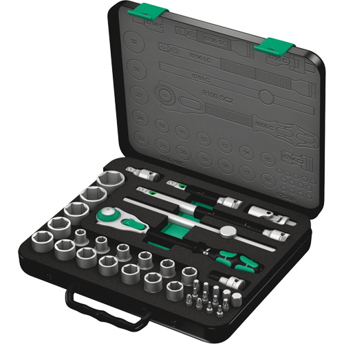 8100 SC 2 Zyklop Speed Ratchet Set, 37 Pcs, 3/8" Drive Size Distribution Industrielle GC