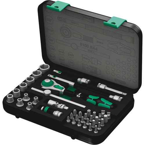 8100 SA 4 Zyklop Speed Ratchet Set, 41 Pcs, 1/4" Drive Size Distribution Industrielle GC