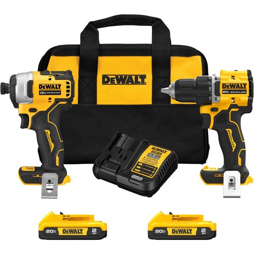 Ensemble de tournevis &agrave; chocs & tournevis/perceuse compact et sans balai ATOMIC, Lithium-ion, 20 V Distribution Industrielle GC