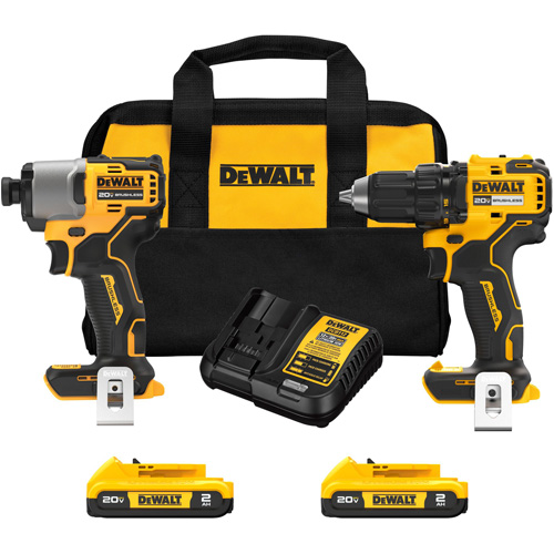 Ensemble de tournevis &agrave; chocs & tournevis/perceuse sans fil et sans balai, Lithium-ion, 20 V Distribution Industrielle GC