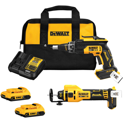 Ensemble d'outil de d&eacute;coupage & visseuse sans balai pour cloison s&egrave;che XR, Lithium-ion, 20 V Distribution Industrielle GC
