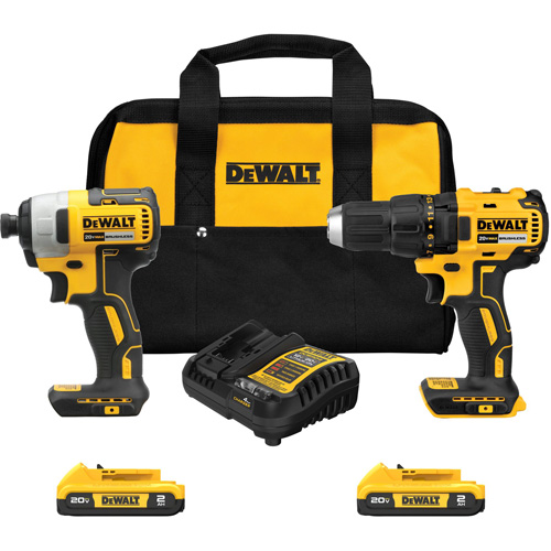Ensemble de tournevis &agrave; chocs & perceuse, Lithium-ion, 20 V Distribution Industrielle GC