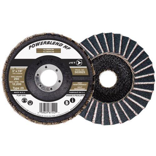 POWERBLEND NF Flap Disc, 5" x 7/8", Type 29, Z60 Grit, Zirconia Alumina Distribution Industrielle GC