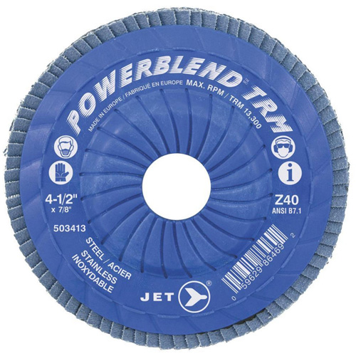 POWERBLEND TRM Trimmable Flap Disc, 4-1/2" x 7/8", Type 29, Z60 Grit, Zirconia Alumina Distribution Industrielle GC