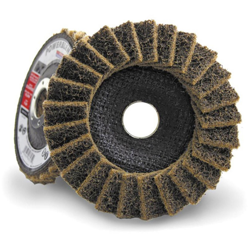 Disque &agrave; lamelles incurv&eacute; pour traitement de surface POWERBLEND SCD, 4-1/2" x 7/8", Type 29, Grain Cors&eacute; Distribution Industrielle GC