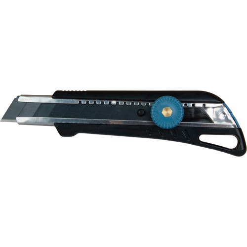 Couteau professionnel de 18 mm avec verrouillage &agrave; cliquet, Acier inoxydable, Robuste, Prise en Plastique Distribution Industrielle GC