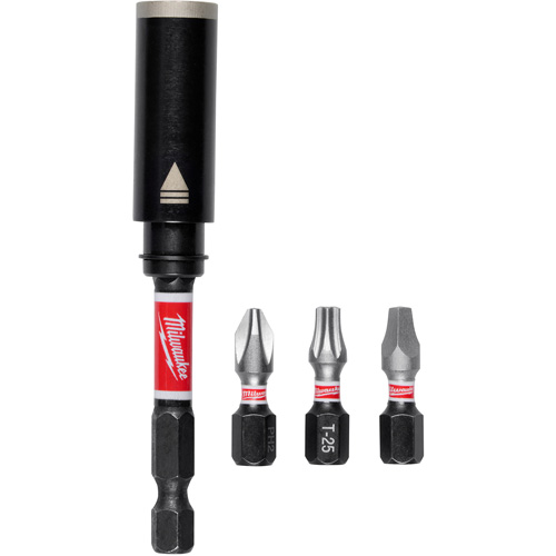 Porte-embout de vis r&eacute;sistant aux chocs de 3" avec jeu dembouts SHOCKWAVE  Distribution Industrielle GC