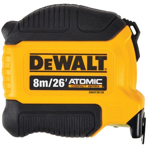 ATOMIC COMPACT SERIES Tape Measure, 26'/8 m, Imperial & Metric Graduations Distribution Industrielle GC