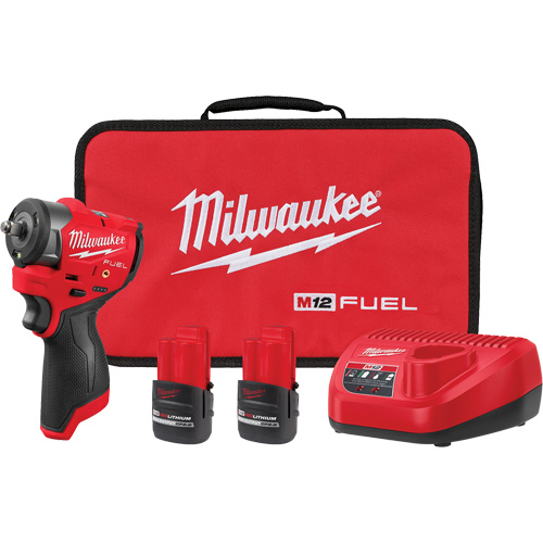 M12 FUEL Subcompact Impact Wrench with Friction Ring Kit, 12 V, 3/8" Socket Distribution Industrielle GC