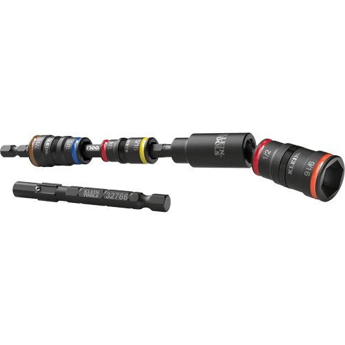 Jeu de douilles r&eacute;versibles &agrave; impact avec adaptateur pivotant, Hexagonale, Prise 1/4", 6 mr Distribution Industrielle GC