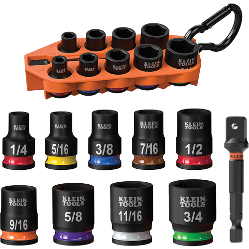 Grab-And-Go Impact Socket Set, SAE, 10 Pcs, Impact, 3/8" Drive Size Distribution Industrielle GC