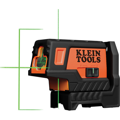 Niveau laser compact &agrave; lignes vertes en croix avec point daplomb Distribution Industrielle GC