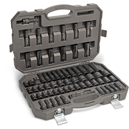 6 Point SAE/Metric Master Socket Set, 80 Pcs, Impact, 3/8" Drive Size, Deep Distribution Industrielle GC