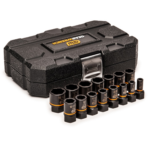 Bolt Biter Extraction Socket Set, 15 Pcs, Impact, 1/4"/3/8" Drive Size Distribution Industrielle GC