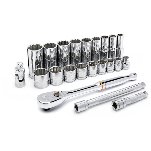 Jeu d'outils pour m&eacute;caniciens &agrave; 12 points SAE, 22 Mcx, Prise de 3/8", Profond Distribution Industrielle GC
