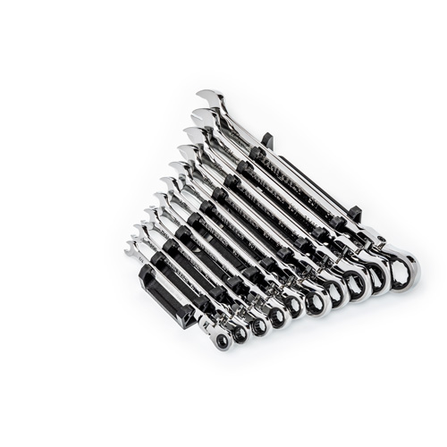 90-Tooth 12 Point SAE Wrench Set, Flex Head/Ratcheting Combination, 10 Pieces, Imperial Distribution Industrielle GC